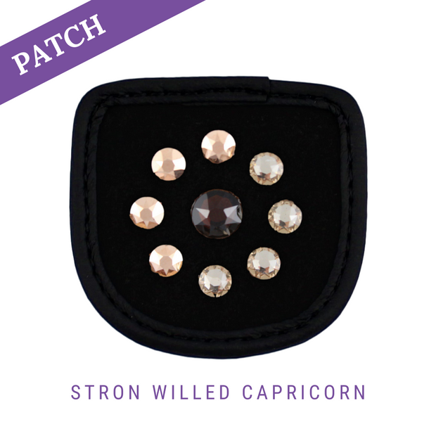 Strong Willed Capricorn rijhandschoen patch zwart